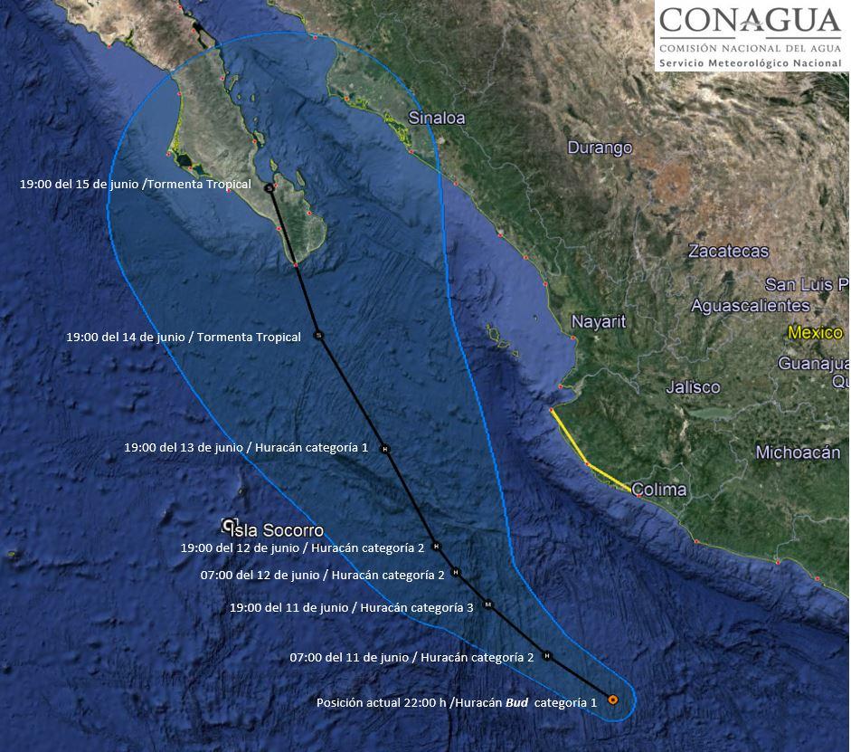 04y05Bahía Tema del Día (1) Huracán Bud generará tormentas muy fuertes en al menos cinco estados