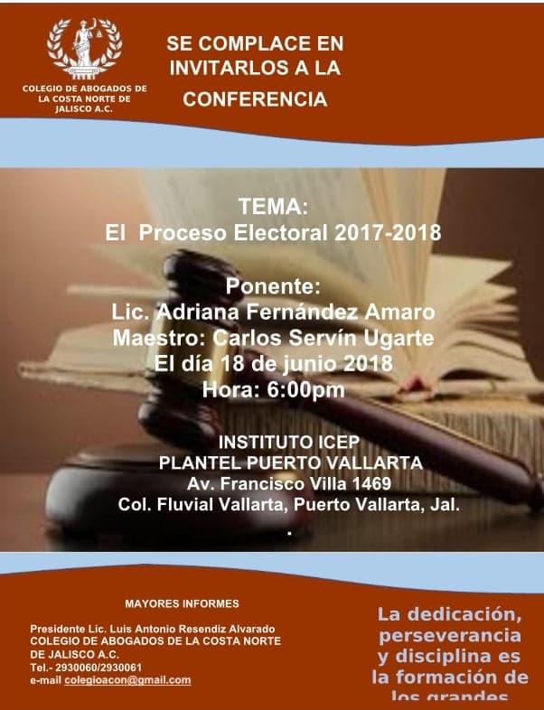 08y09Bahía (4) Invitan a conferencia “El Proceso Electoral 2017 – 2018”
