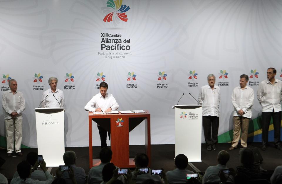 MEXICO-PACIFIC ALLIANCE-SUMMIT Alianza del Pacífico y Mercosur van por zona libre de aranceles