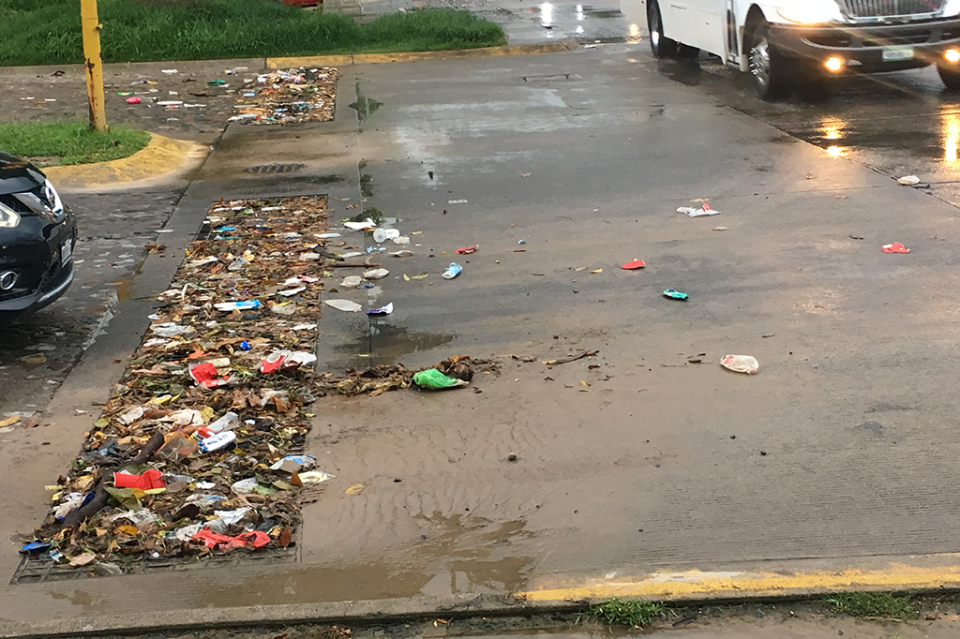ALBERTO NOTA D (1) Basura tapa las alcantarillas de la avenida Francisco Villa