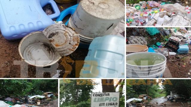 LagunadelValle Vecinos en Laguna del Valle denuncian acumulación de plásticos en la vía publica