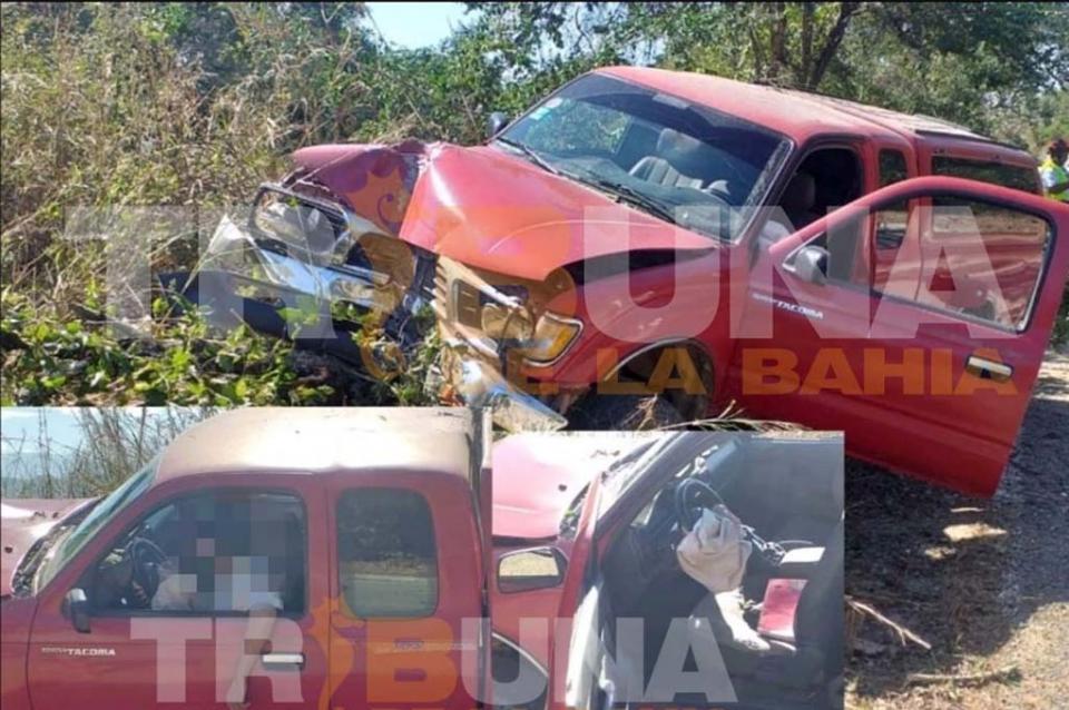 choqueElCanton Conductor queda inconsciente tras chocar contra un árbol sobre camino al Cantón