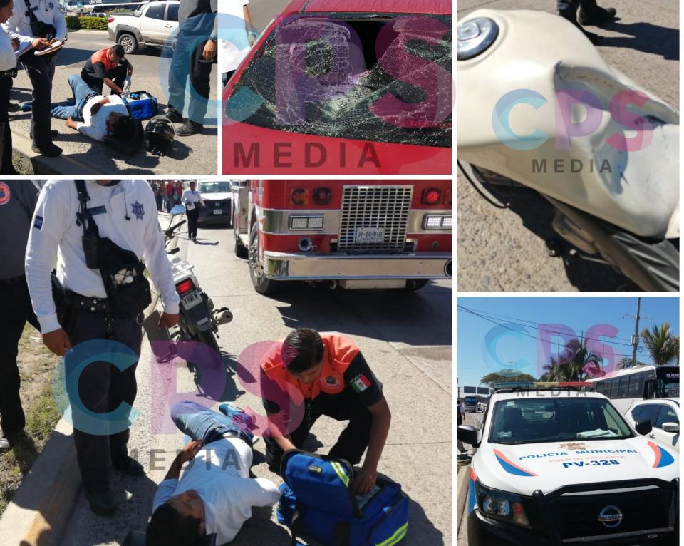 Accidente Motociclista se impacta contra vehículo