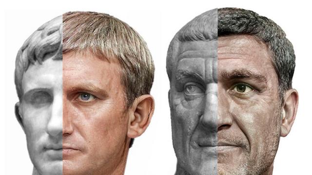Diseñador canadiense recreó el aspecto físico de 54 emperadores Augusto y Maximino el Tracio