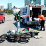 13-Accidente En aparatoso accidente, motociclista resulta lesionado