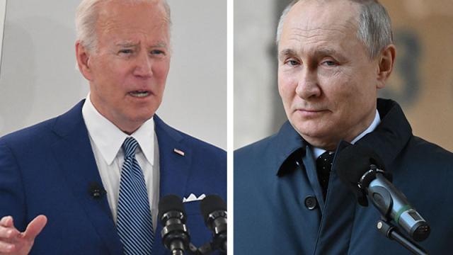 Biden dice que Putin considera usar armas químicas y biológicas en Ucrania Joe Biden y Vladimir Putin