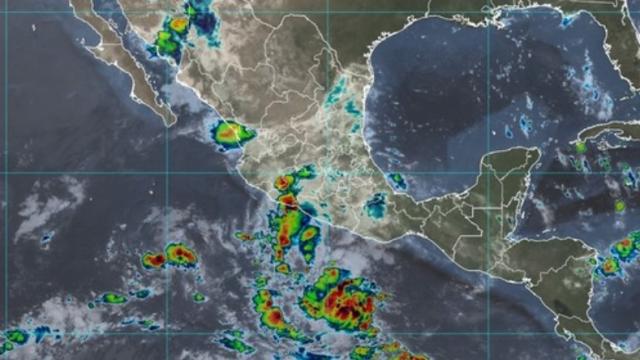 Onda Tropical 15 dejará fuertes lluvias en Nayarit, Jalisco, Michoacán y Guerrero Imagen de satélite de nubosidad y efectos en la república