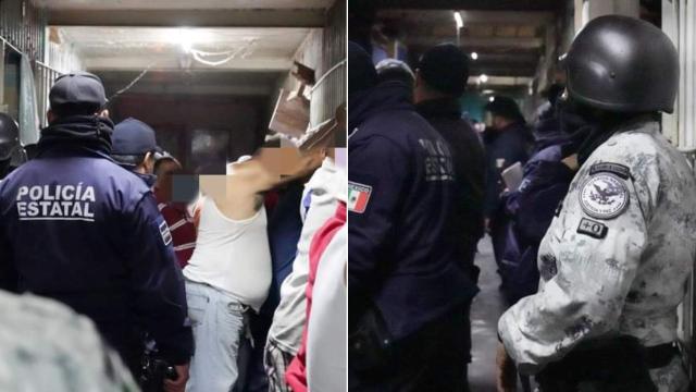 Elementos de seguridad cateando las instalaciones del Cereso Venustiano Carranza de Tepic